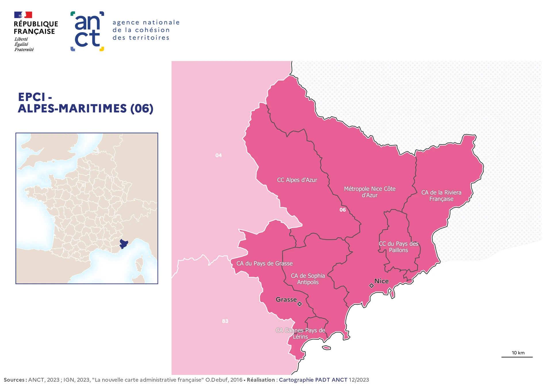 Territoire des Alpes-Maritimes caractérisé par un foncier contraint, des terrains en pente et un bâti ancien, contexte d’intervention du géomètre