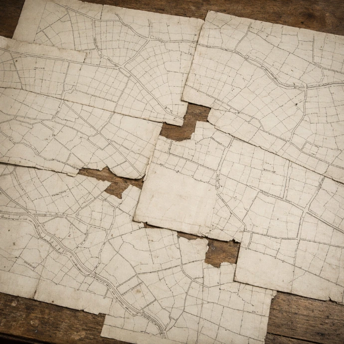 Plan cadastral ancien avec anomalies de publication foncière